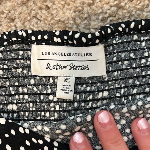 & other stories black & white polka dot top - Picture 5 of 5